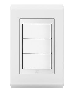 Conjunto 3 interruptores paralelos Refinatto - Branco/Branco