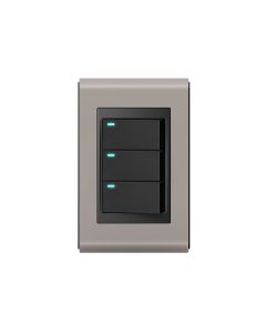 Conjunto 3 interruptores led Refinatto - Argila/preto