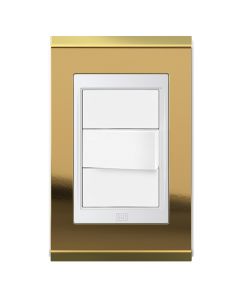 Conjunto 1 interruptor paralelo Refinatto - Ouro/branco