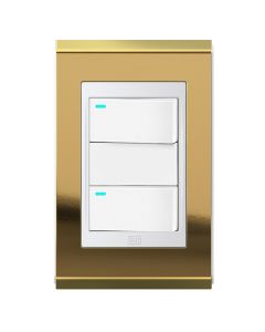 Conjunto 2 interruptores led Refinatto - Ouro/branco