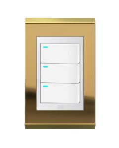Conjunto 3 interruptores led Refinatto - Ouro/branco