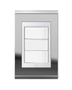 Conjunto 2 interruptores simples Refinatto - Prata/branco