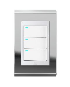 Conjunto 3 interruptores led Refinatto - Prata/branco