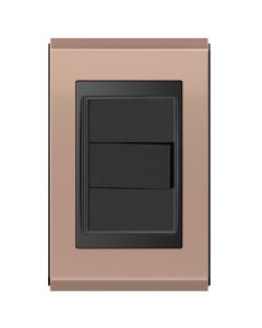 Conjunto 1 interruptor paralelo Refinatto - Rosé Gold/preto