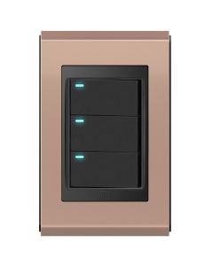 Conjunto 3 interruptores led Refinatto - Rosé Gold/preto