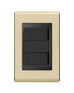 Conjunto 2 interruptores paralelos Refinatto - Areia/preto