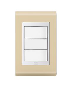 Conjunto 2 interruptores simples Refinatto - Areia/branco