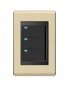 Conjunto 3 interruptores led Refinatto - Areia/preto