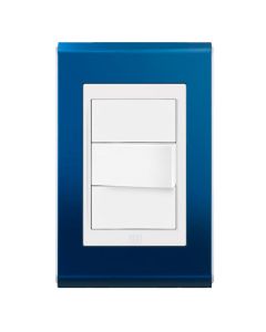 Conjunto 1 interruptor simples Refinatto - Classic Blue/branco